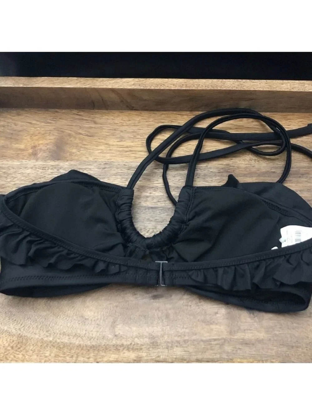Black Ruffle Bikini Top - Women's Swim